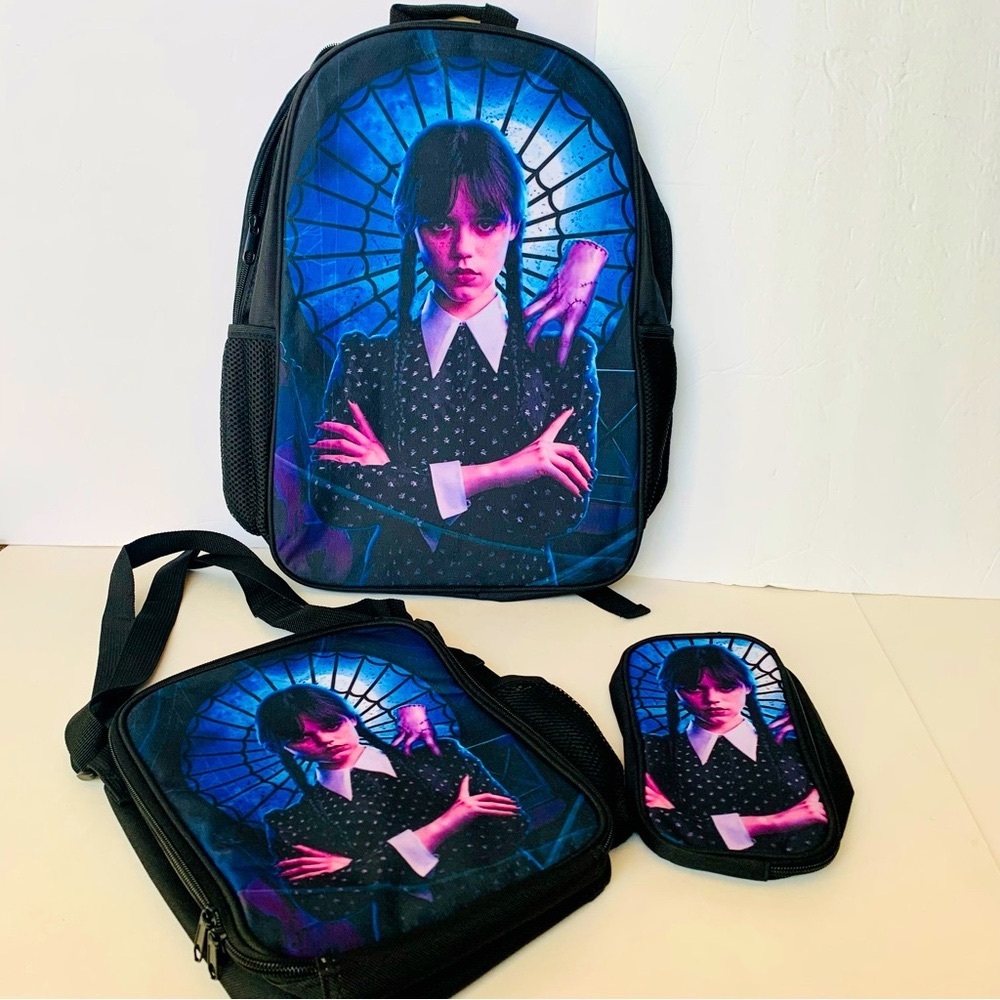 Wednesday Addams 3 Piece Backpack Set NWT Addams Family